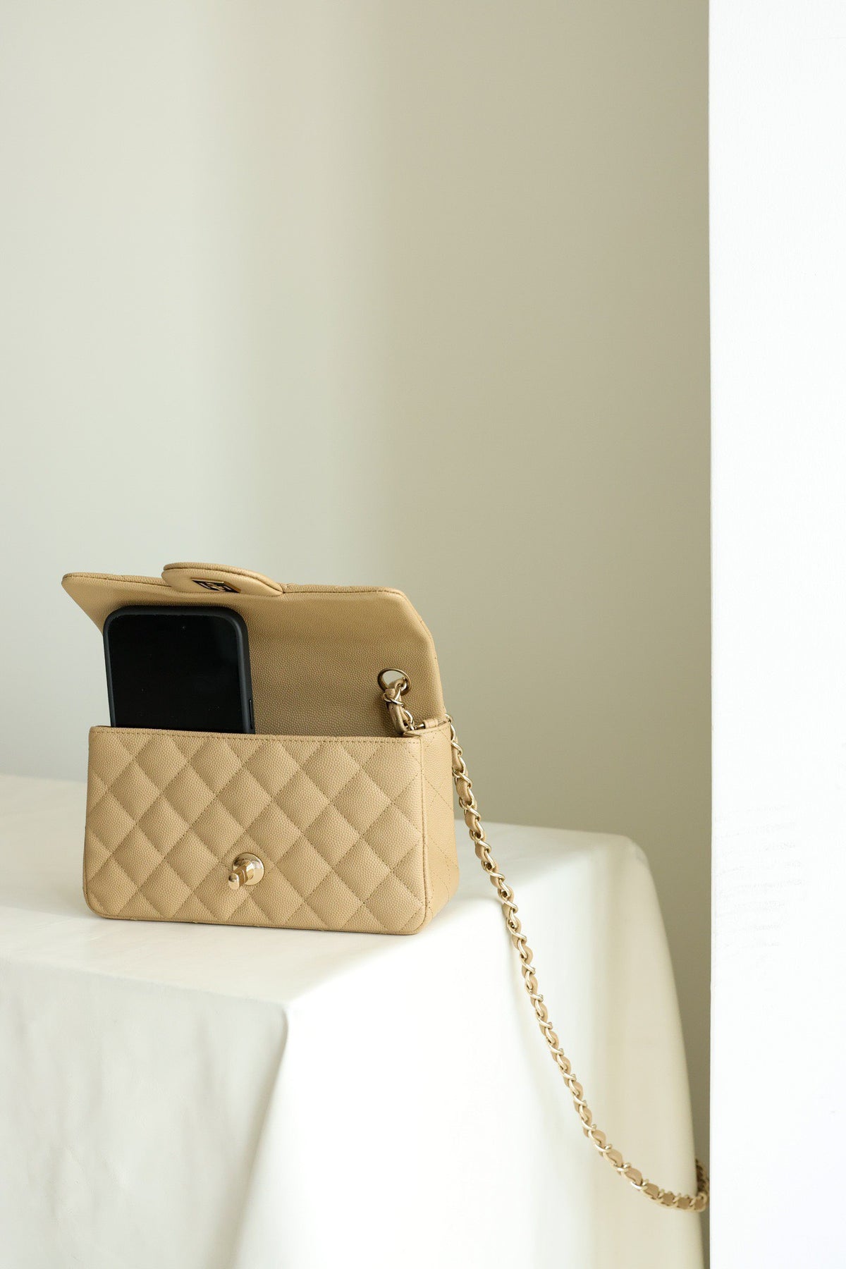Chanel Classic Flap Mini Beige 20cm