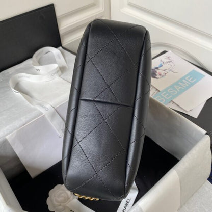 Chanel 23A Hobo Calfskin Black
