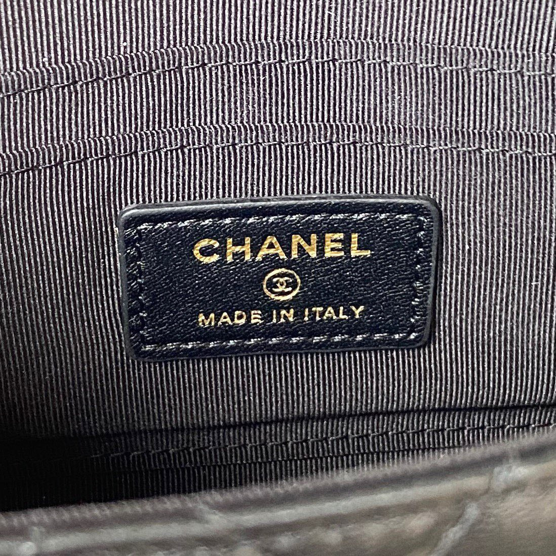 Chanel Woc Pearl Handle Plated Handbags Black Leather With Lock Gold 11.5×14.5×5.5cm