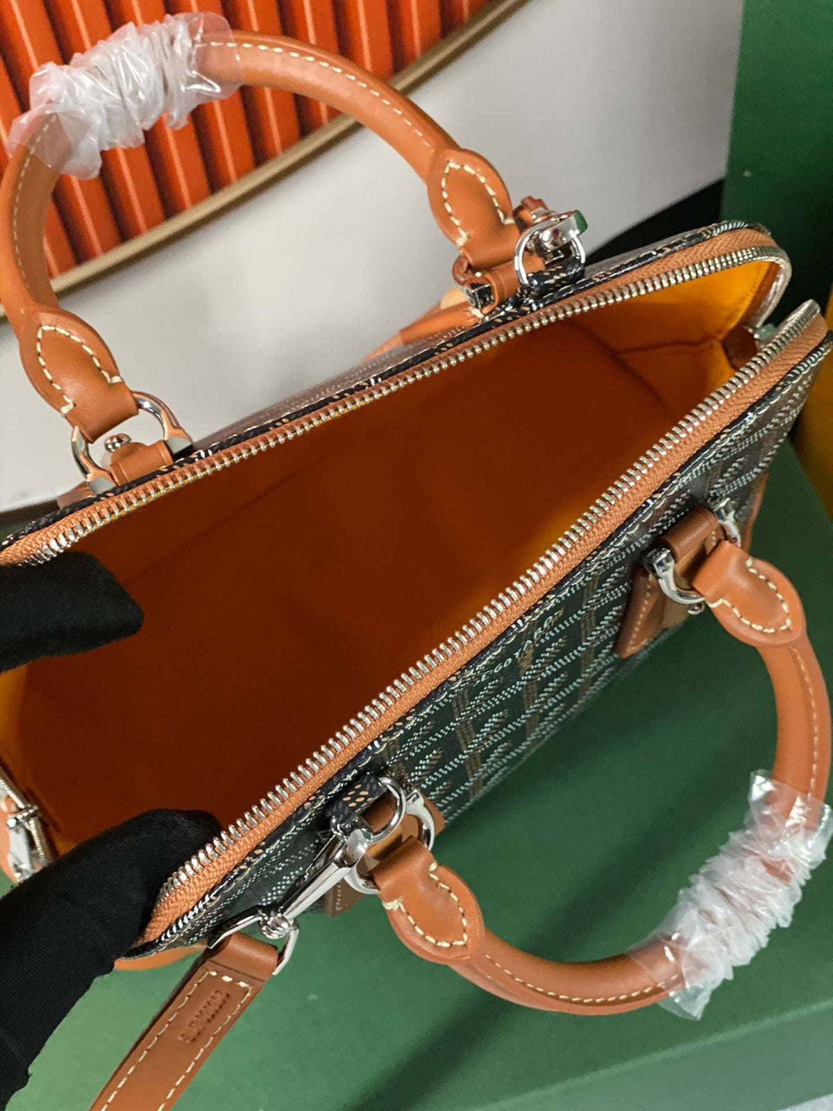 Goyard Alma Vedome Replica 11 Handbag Fabric Wrapped Leather Strap 24cm