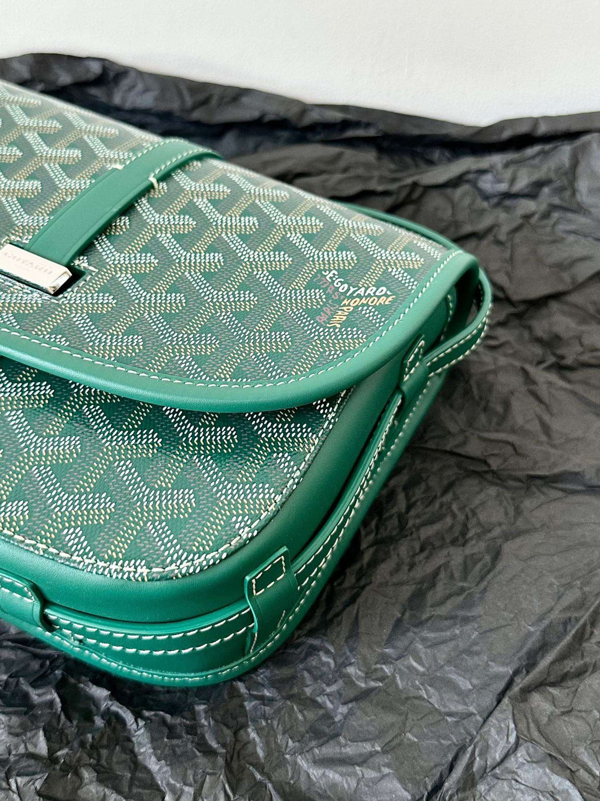 Goyard Super Green Handbag With Pattern 22x16x7cm