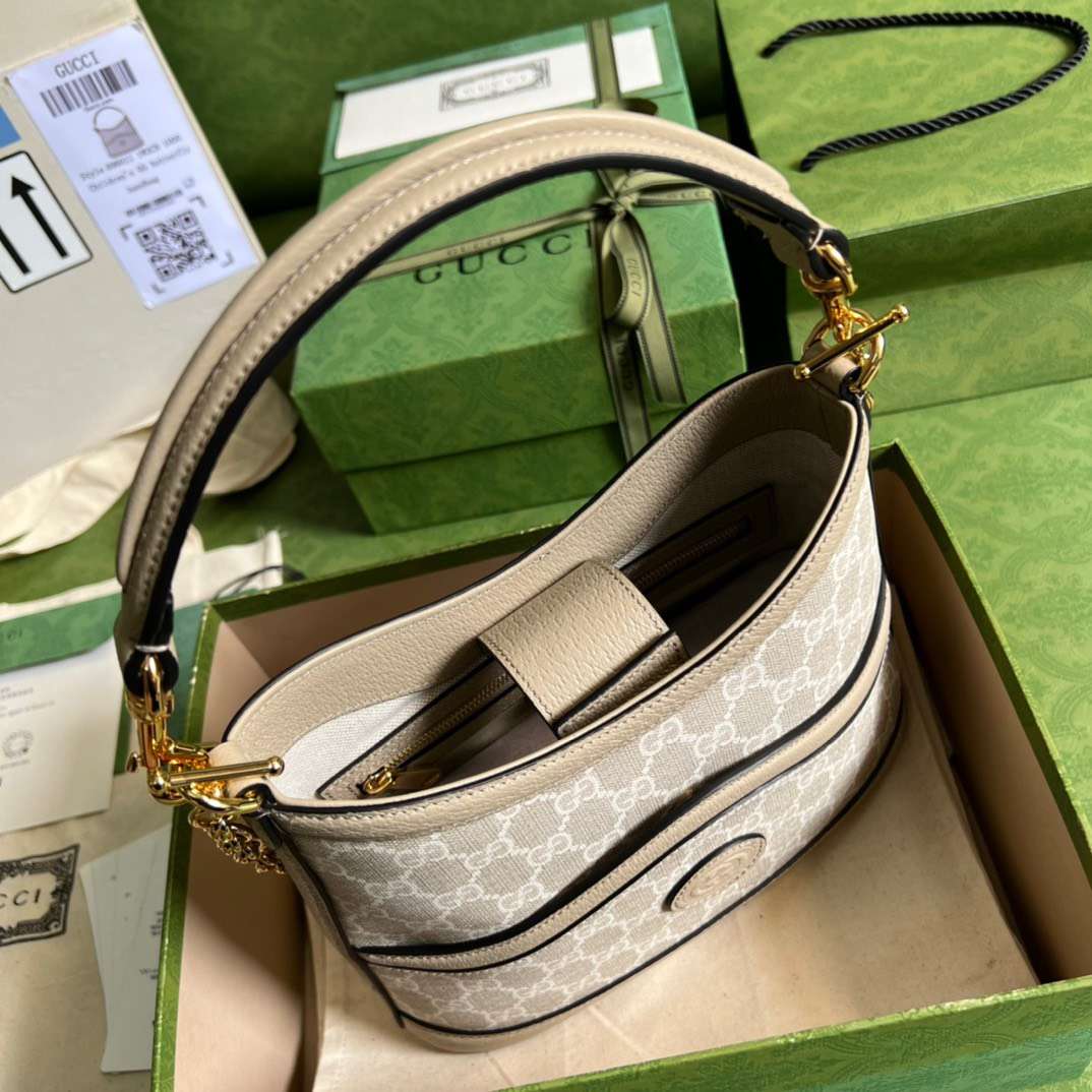 Gucci Handle Bag with Gucci Like Auth Logo Pattern 25x21cm