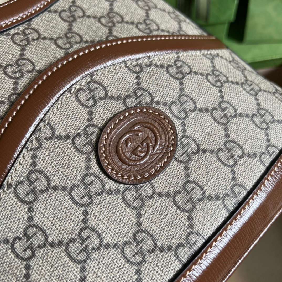 Gucci Handle Women’s Cowhide Handbag with GC Like Auth Logo Pattern 25x21cm