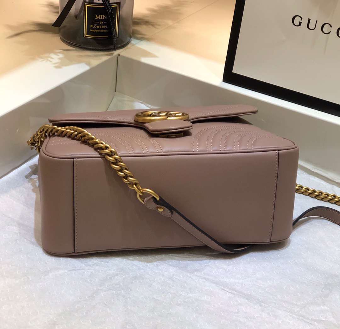 Gucci Marmont Top Handle Like Auth Women’s Handbag with Gold Buckle 27cm