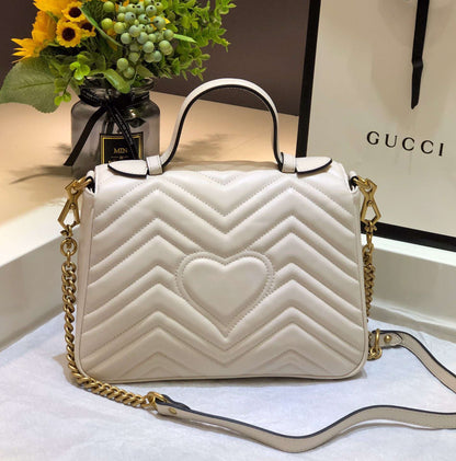Gucci Marmont Top Handle Rep 11 Handbag High Quality White 27cm