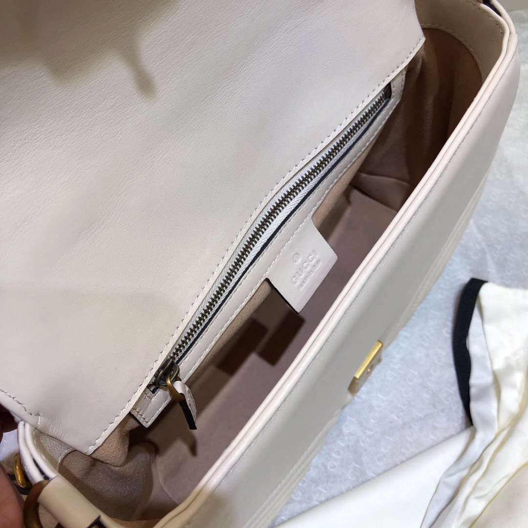 Gucci Marmont Top Handle Rep 11 Handbag High Quality White 27cm