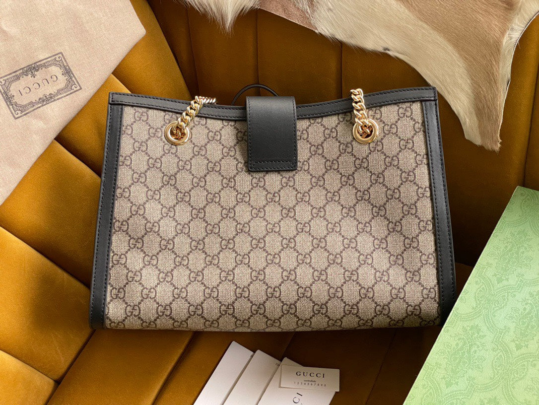 Gucci Padlock Handbag with Super Gucci Logo Pattern 35x23x14cm