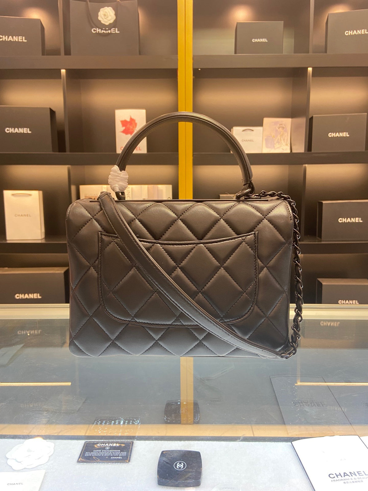 Chanel Trendy Replica 11 Brown Leather Full Box Handbags 25cm