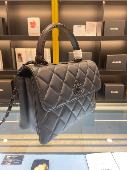 Chanel Trendy Replica 11 Brown Leather Full Box Handbags 25cm