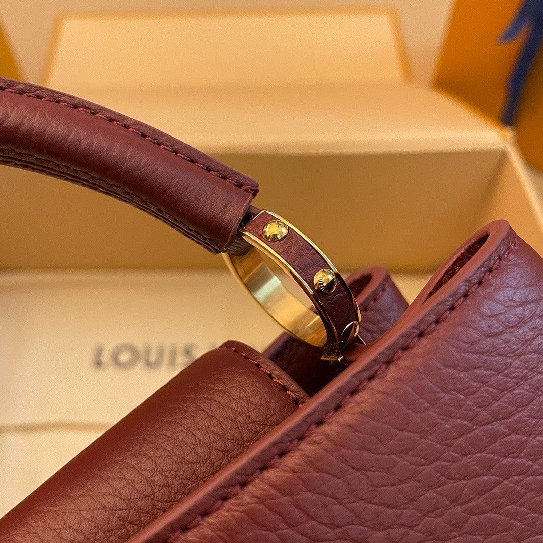 Louis Vuitton LV Capucines Woman’s Dark Red Handbags 27x21x10cm