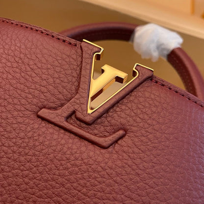 Louis Vuitton LV Capucines Woman’s Dark Red Handbags 27x21x10cm