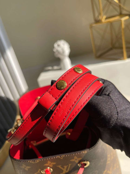 Louis Vuitton LV NeoNoe Handle Red Handbags Monogram 26x22x27cm