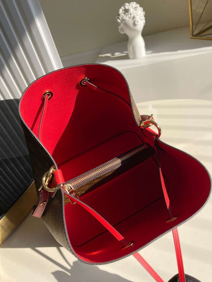 Louis Vuitton LV NeoNoe Handle Red Handbags Monogram 26x22x27cm