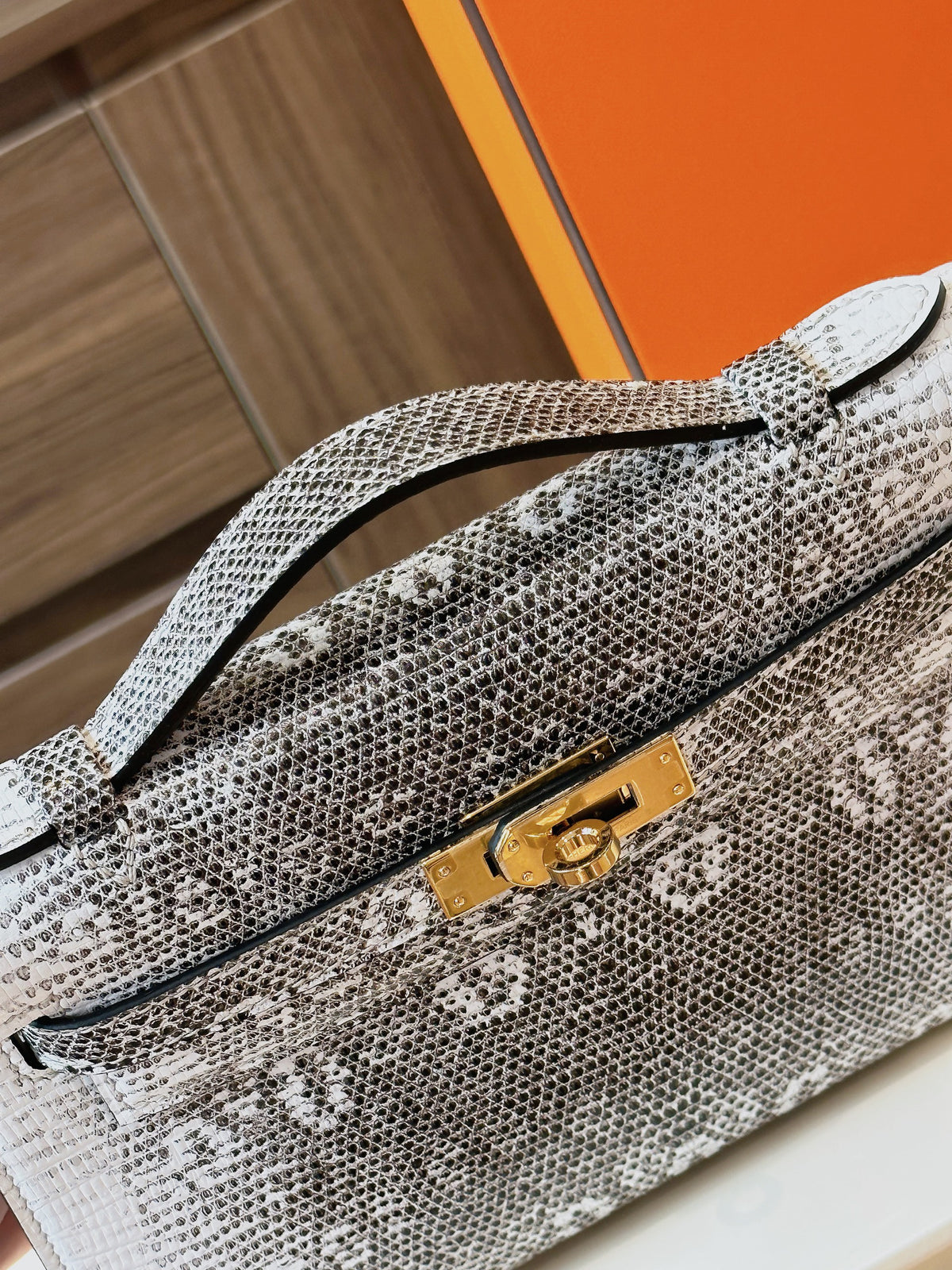 HN Omber Genuine Lizard leather Gold Hardware