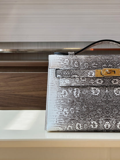 HN Omber Genuine Lizard leather Gold Hardware