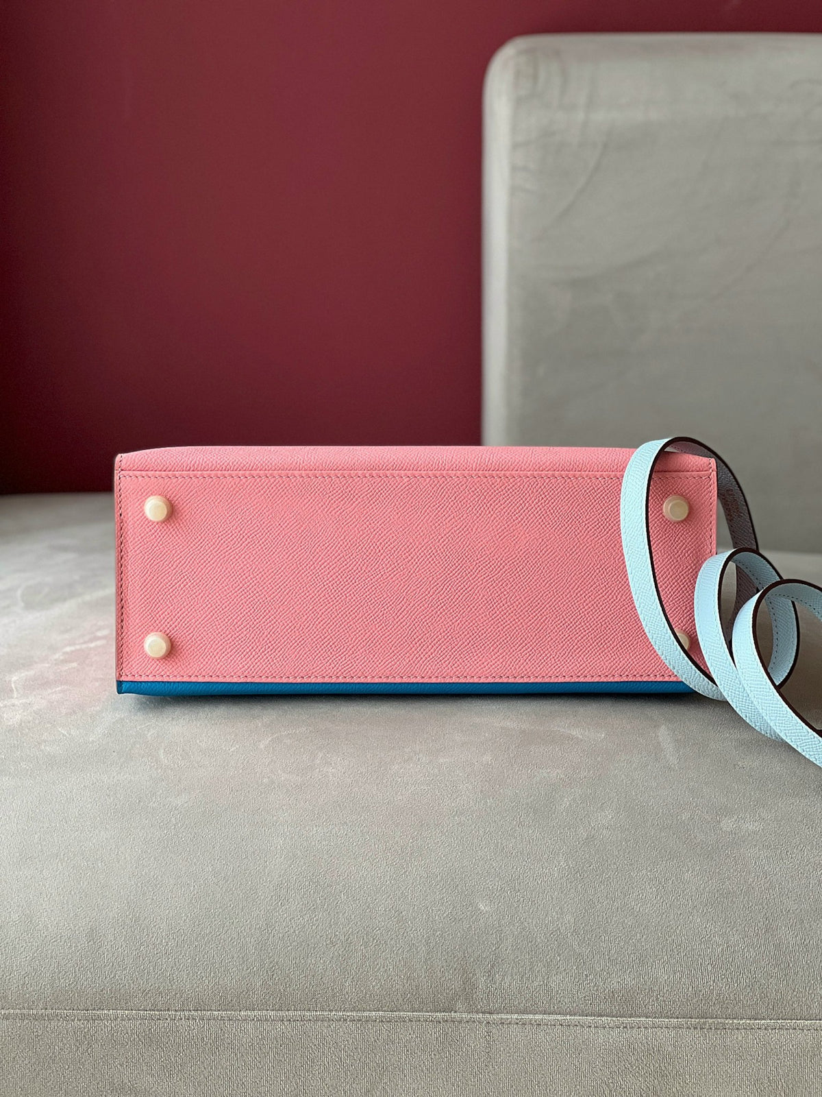 HN 28 Epsom Light Blue/ Electric Blue/Rose Pink Gold Hardware
