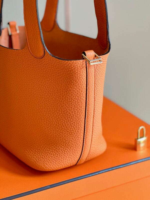 HN 18 Orange Togo Leather Gold Hardware
