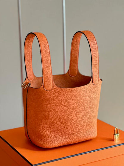 HN 18 Orange Togo Leather Gold Hardware