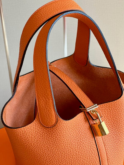 HN 18 Orange Togo Leather Gold Hardware