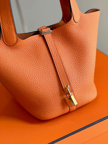 HN 18 Orange Togo Leather Gold Hardware