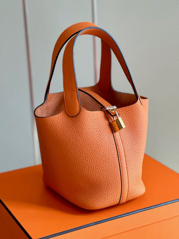 HN 18 Orange Togo Leather Gold Hardware