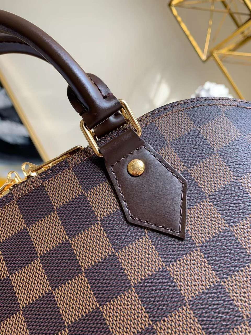 Louis Vuitton Damier Ebene Alma PM Caro Pattern Handbags 32mm