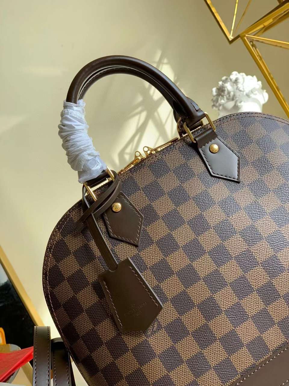 Louis Vuitton Damier Ebene Alma PM Caro Pattern Handbags 32mm