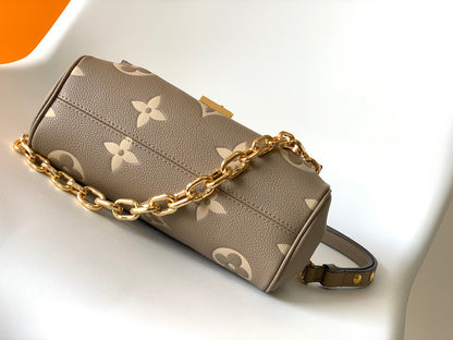 Louis Vuitton LV Favorite Brown Like Auth Handbags Lock Gold 24x14cm