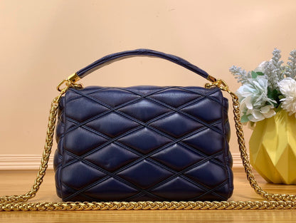 Louis Vuitton LV Go-14 Handbags Dark Blue 23cm