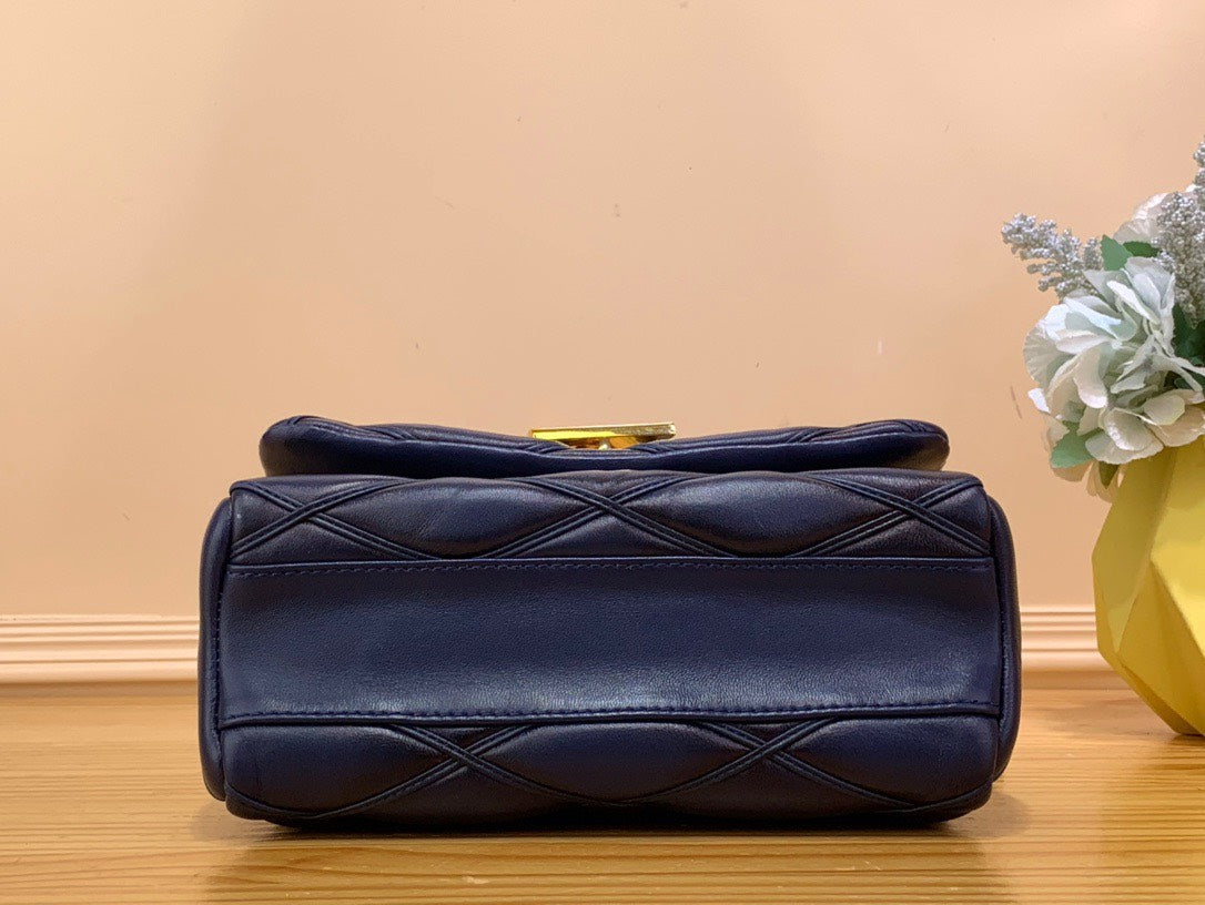 Louis Vuitton LV Go-14 Handbags Dark Blue 23cm