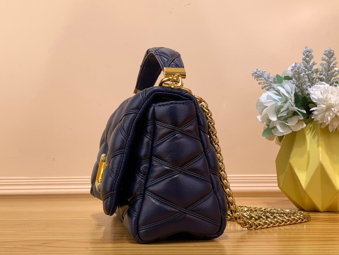 Louis Vuitton LV Go-14 Handbags Dark Blue 23cm