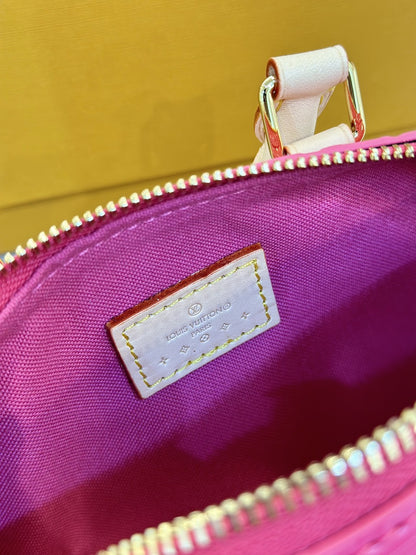 Louis Vuitton LV Nano Speedy Pink Shiny Leather Handbags 16x10x7,5cm