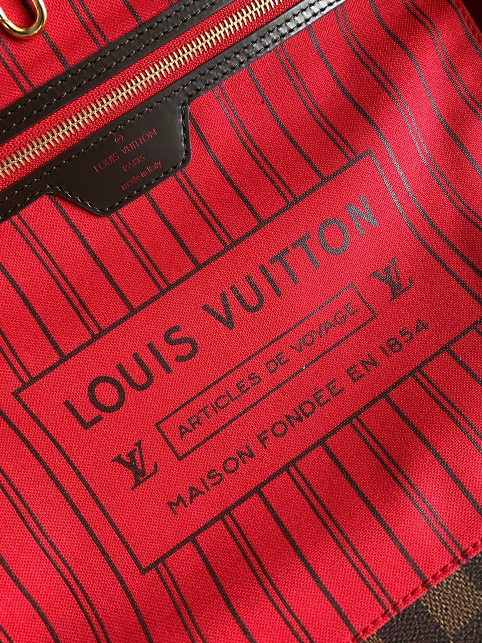 Louis Vuitton LV Neverfull Checkered Pattern Handbags 32x29x17cm