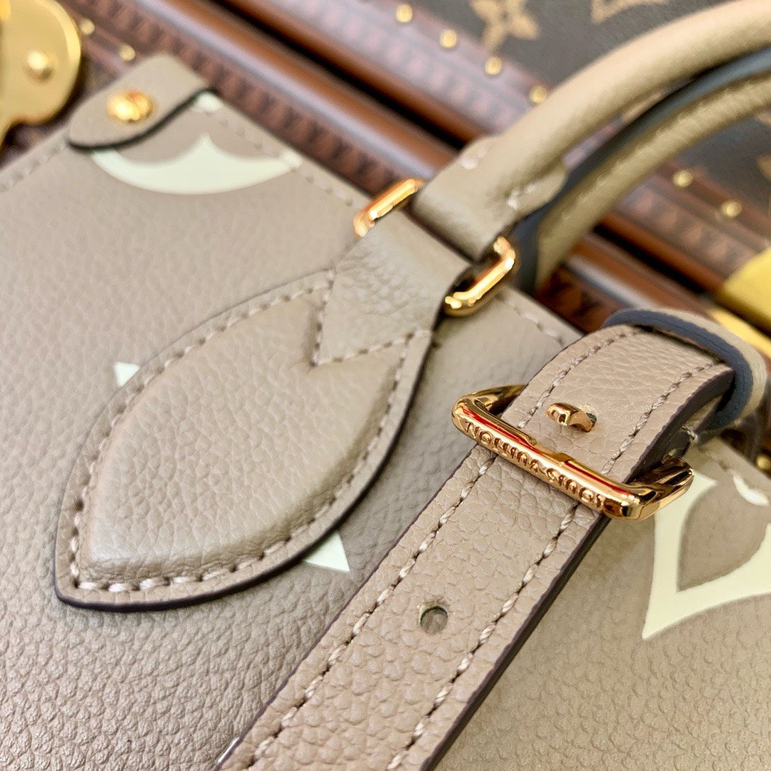 Louis Vuitton LV Onthego Woman’s Grey Cowhide Leather Handbags 25cm