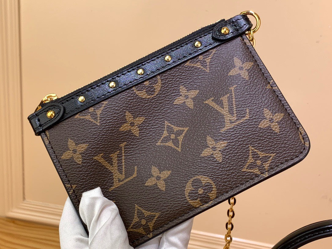 Louis Vuitton LV Petite Malle LV Monogram Pattern Like Auth Handbags 24x16x13cm