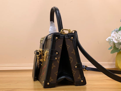 Louis Vuitton LV Petite Malle LV Monogram Pattern Like Auth Handbags 24x16x13cm