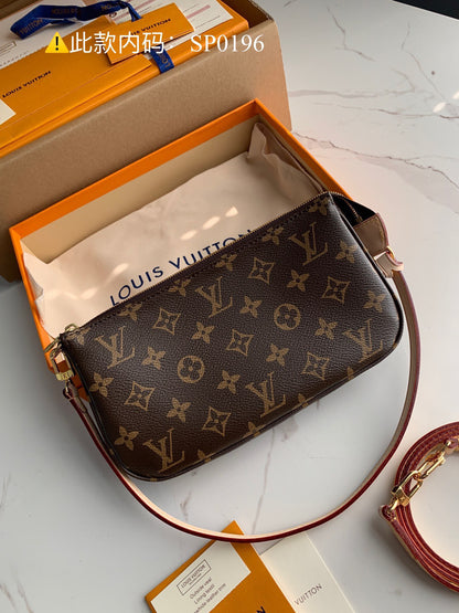 Louis Vuitton LV Pochette Monogram Woman’s Handbags 23.5×13.5cm