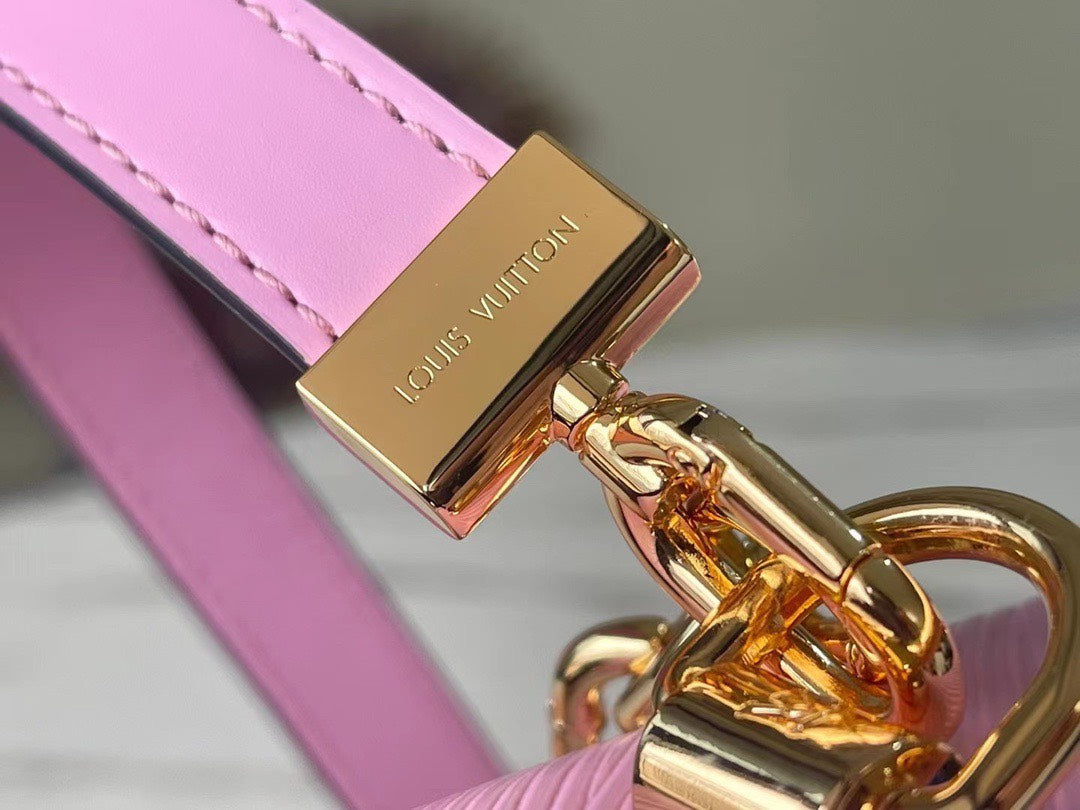 Louis Vuitton LV Twist Pink Handbags With Lock Gold 24cm