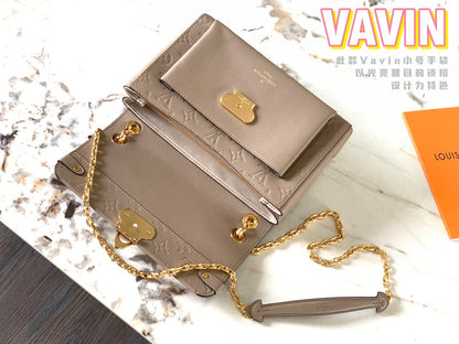 Louis Vuitton LV Vavin Super High Quality Brown Women’s Handbag with Sunken Monogram Pattern 25x18x10cm