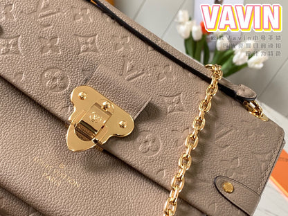 Louis Vuitton LV Vavin Super High Quality Brown Women’s Handbag with Sunken Monogram Pattern 25x18x10cm