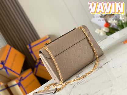 Louis Vuitton LV Vavin Super High Quality Brown Women’s Handbag with Sunken Monogram Pattern 25x18x10cm
