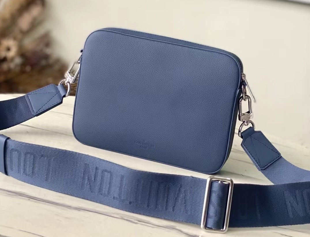 Louis Vuitton LV Fastline Men Handbags Blue 23.5x18x7cm