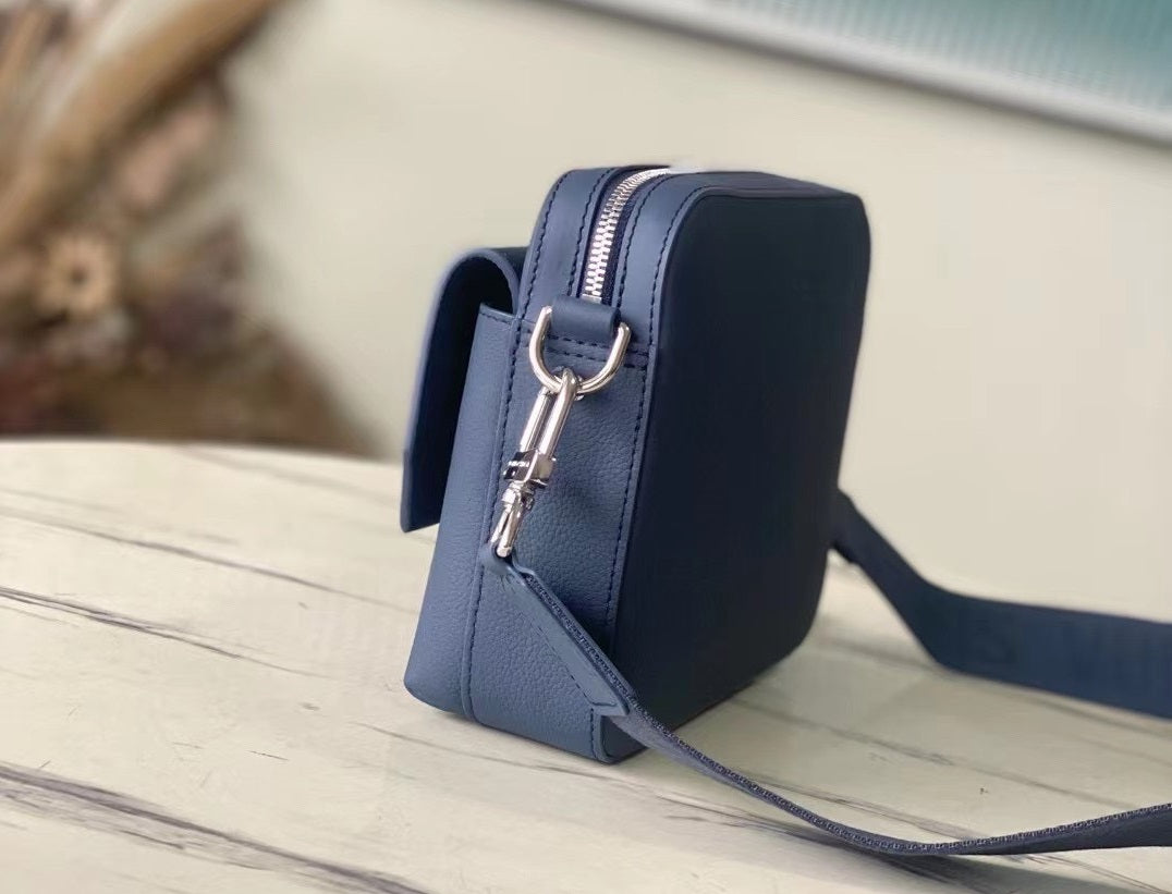 Louis Vuitton LV Fastline Men Handbags Blue 23.5x18x7cm