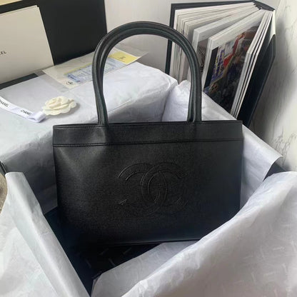 Chanel Vintage Classic Like Auth Handbags Black Woman’s 30x21x8cm