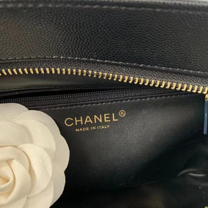 Chanel Vintage Classic Like Auth Handbags Black Woman’s 30x21x8cm