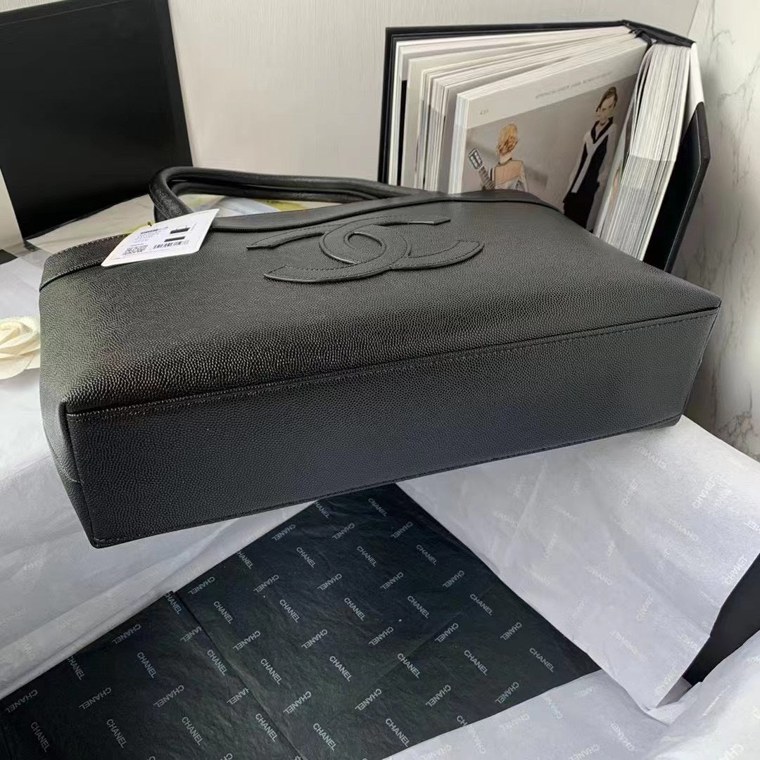 Chanel Vintage Classic Like Auth Handbags Black Woman’s 30x21x8cm