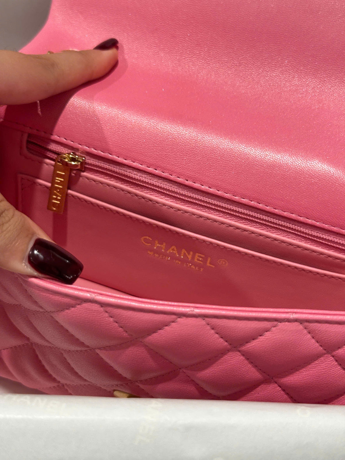 Chanel Classic Flap Mini Pink Gold Hardware 20cm