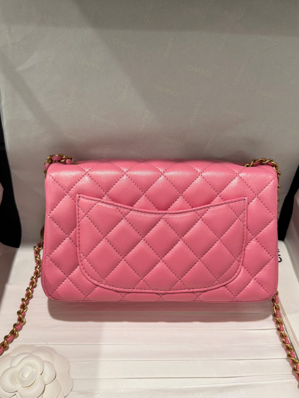 Chanel Classic Flap Mini Pink Gold Hardware 20cm