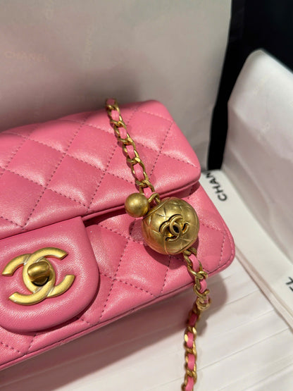Chanel Classic Flap Mini Pink Gold Hardware 20cm