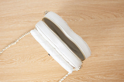 Chanel The One Like Auth Handbags Smooth Leather Heart-Pattern Milk Lock Gold 16.5x18x6.5cm
